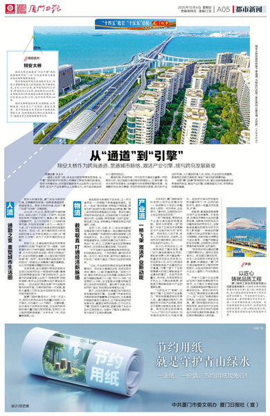 1205【集團黨辦】廈門日報：從“通道”到“引擎”翔安大橋作為跨海通道，貫通城市脈絡(luò)、激活產(chǎn)業(yè)引擎，續(xù)寫跨島發(fā)展新章_調(diào)整大小.jpg